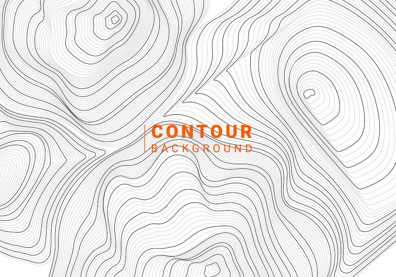 1. Monochrome abstract contour line illustration. 