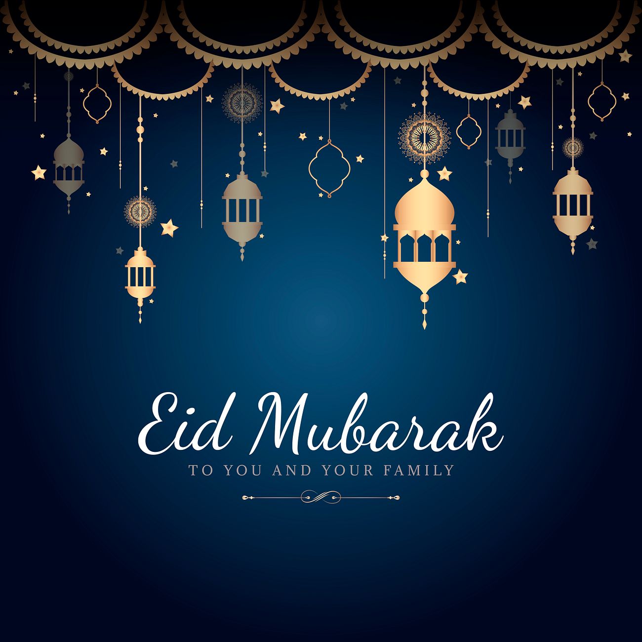 eid mubarak celebratory illustration royalty free vector