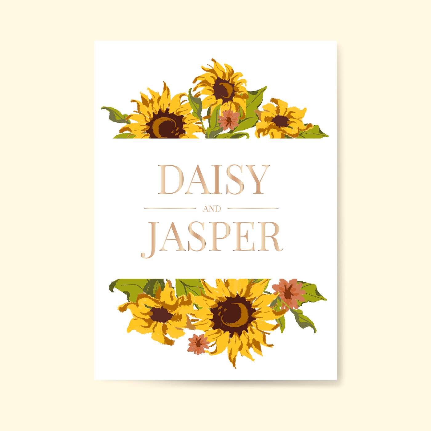 Sunflower wedding invitation card template | Free vector ...