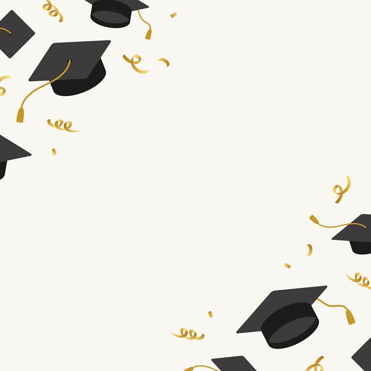 Graduation Hats Frame Free Stock Vector 575269