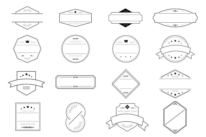 Blank badge set