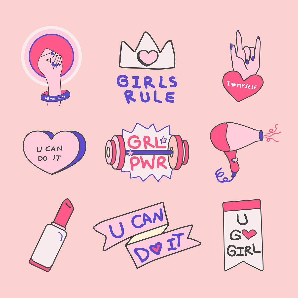 Girl Power Badge Design