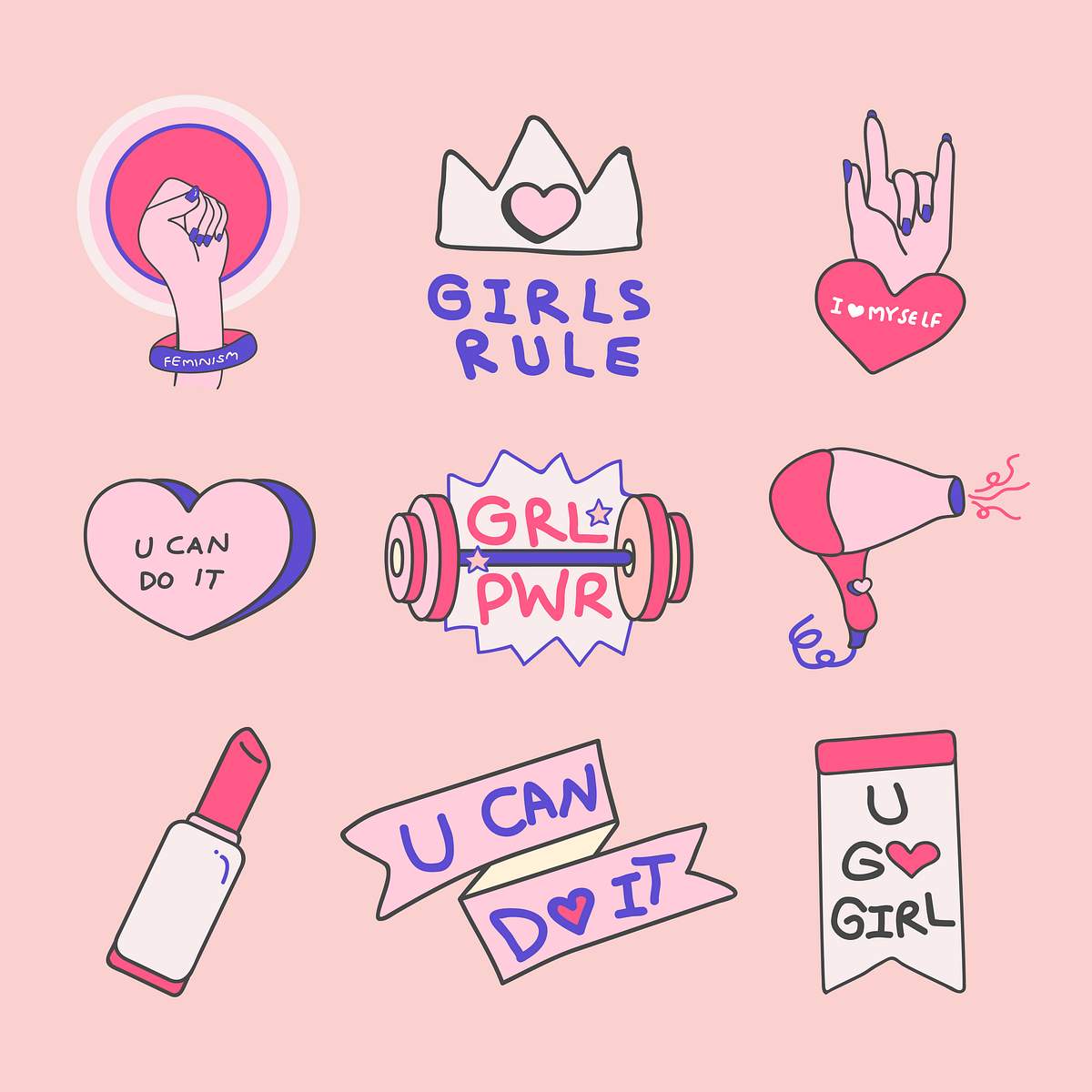 Girl Power Badge Design Girl Power Badge Design