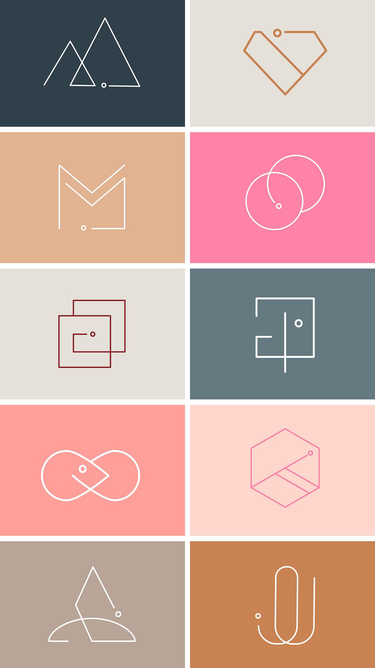 Minimal logo designs set | Free stock illustration - 843347