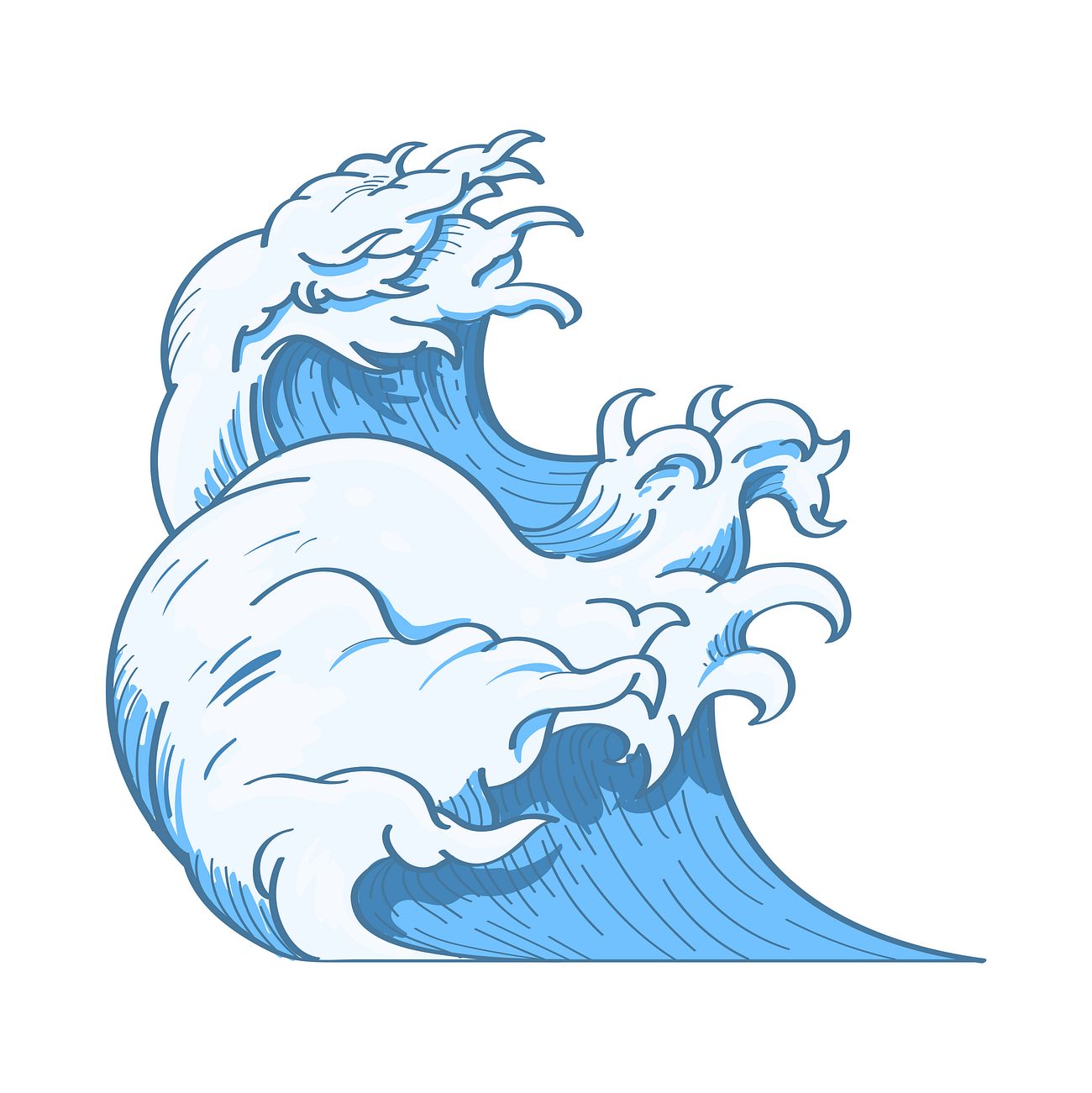 Japanese wave art doodle | Royalty free vector - 843185
