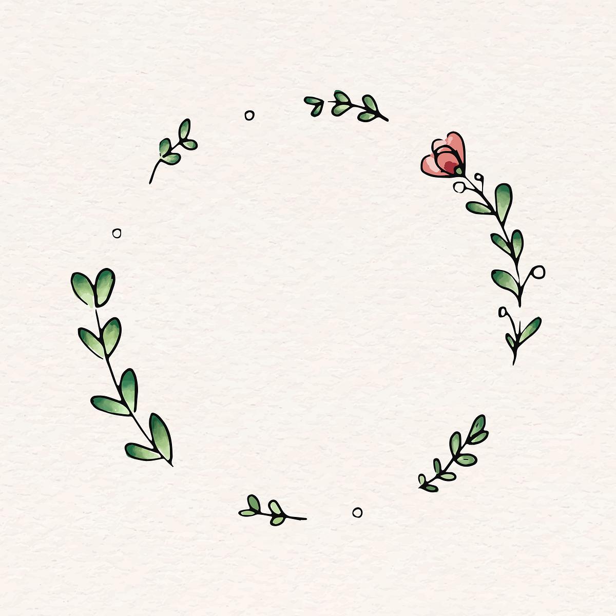 Download Round botanical frame | Royalty free stock illustration - 843849