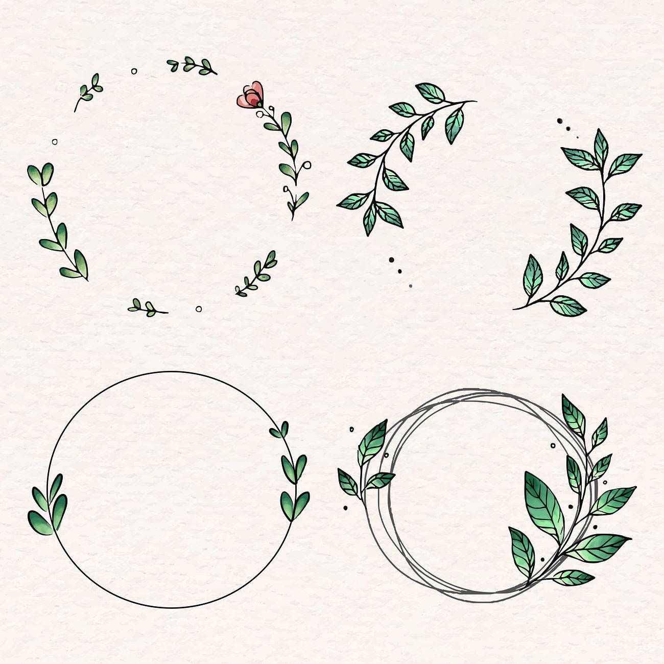 Download Laurel wreath design set | Royalty free vector - 843838