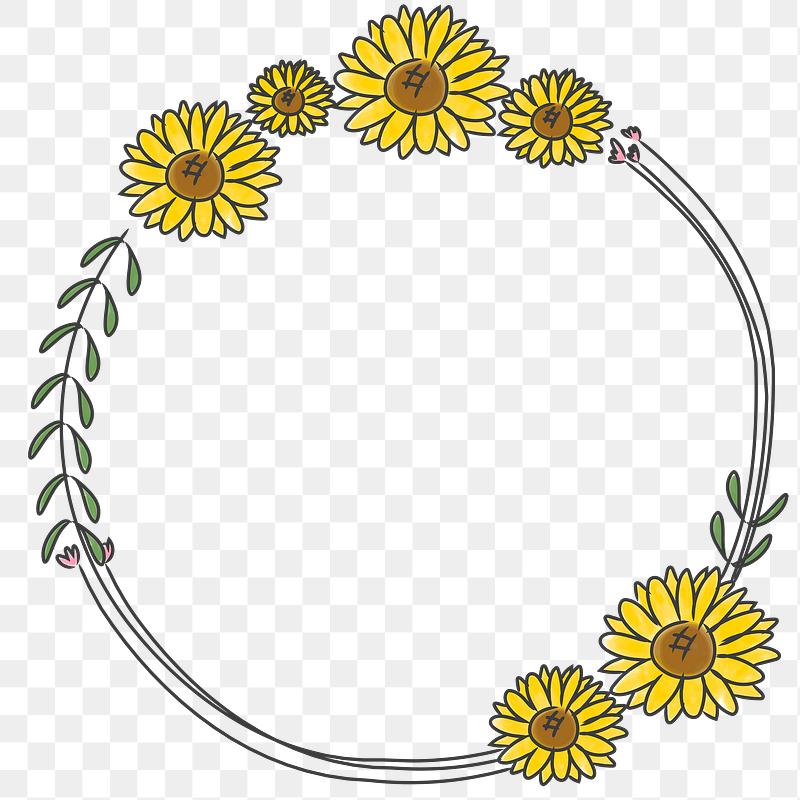 Free SVG Sunflower Wreath Svg Black And White 4773+ File Include SVG