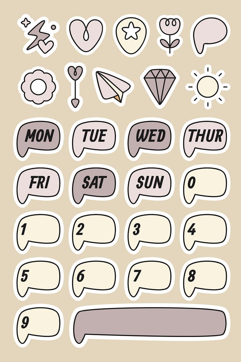 Cute planner sticker vector collection | Free Vector - rawpixel