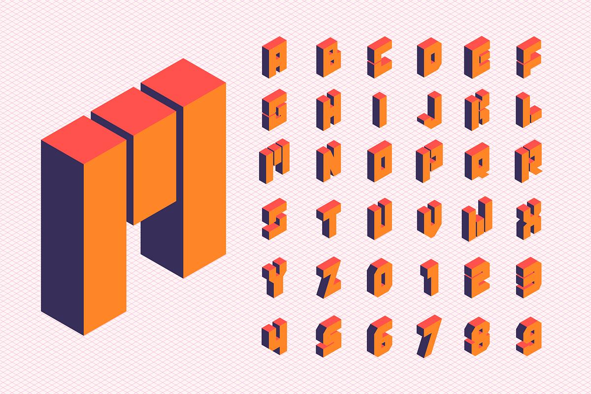 Isometric alphabet with numbers vector Premium Vector rawpixel