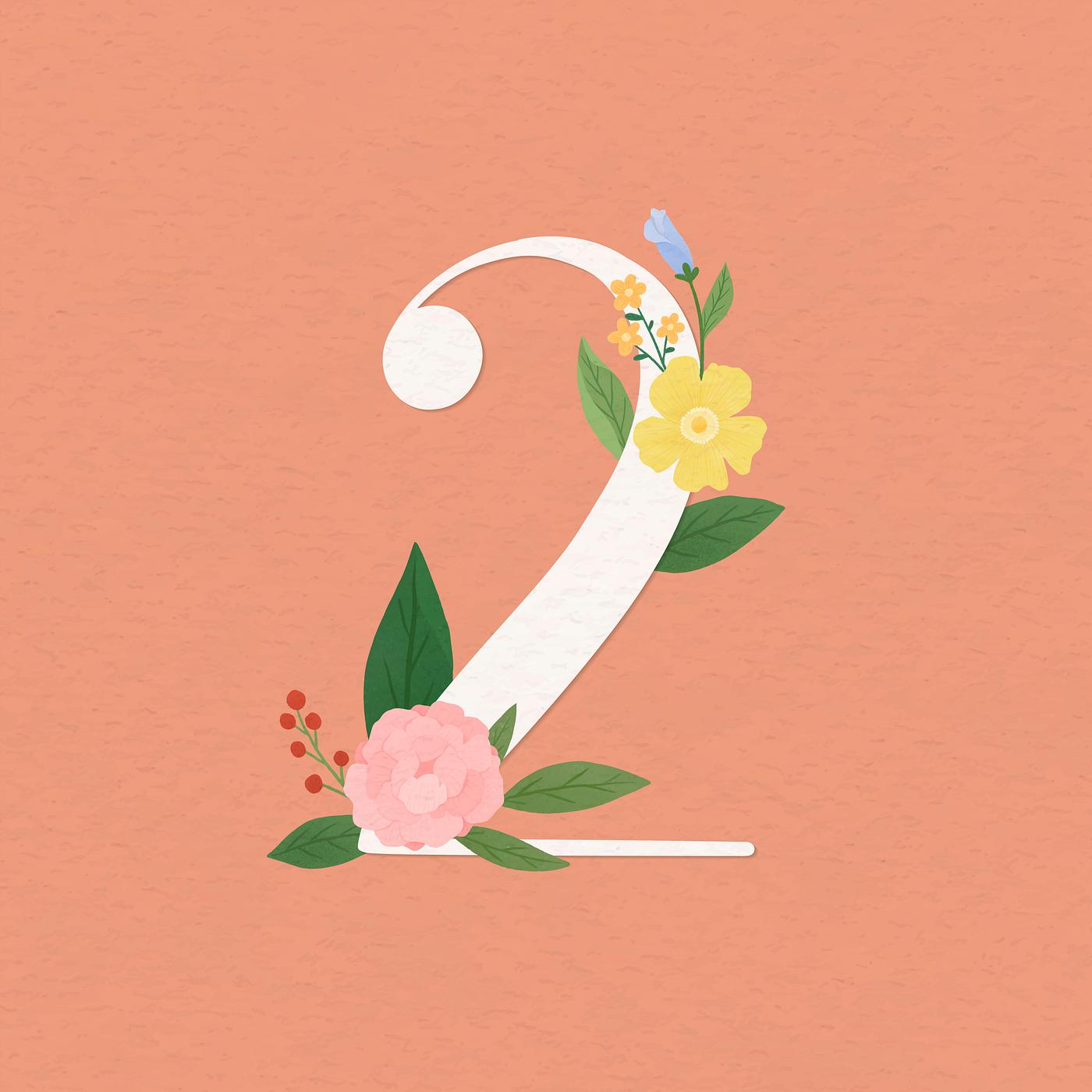 Floral number 2 typography Royalty free stock illustration 1015246 Floral number 2 typography Royalty free stock illustration 1015246