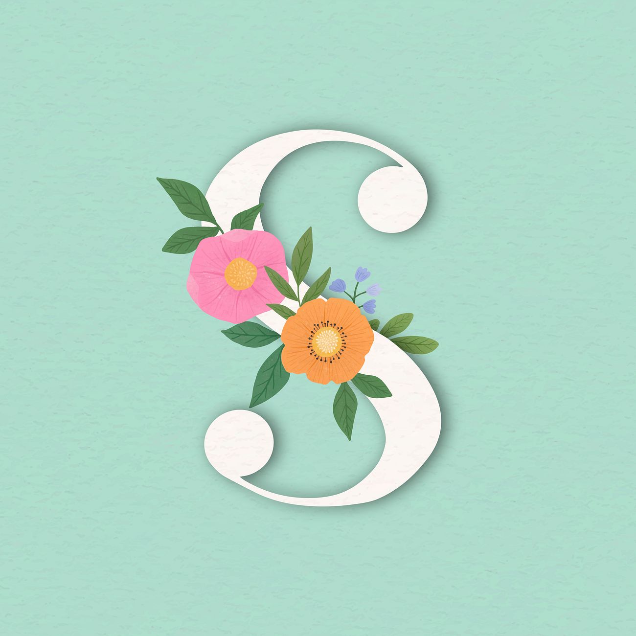 Floral Letter S Images | Free Vectors, PNGs, Mockups & Backgrounds