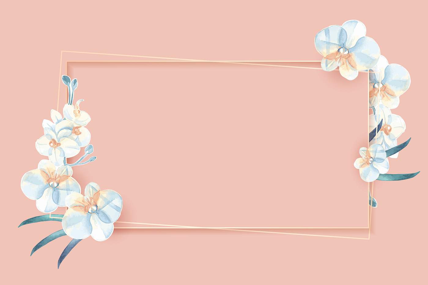 Download Blooming flower rectangle frame | Royalty free vector - 937099