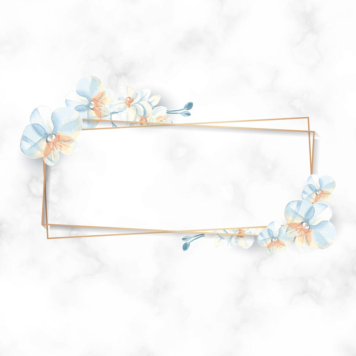 Download Blooming flower rectangle frame | Royalty free stock ...