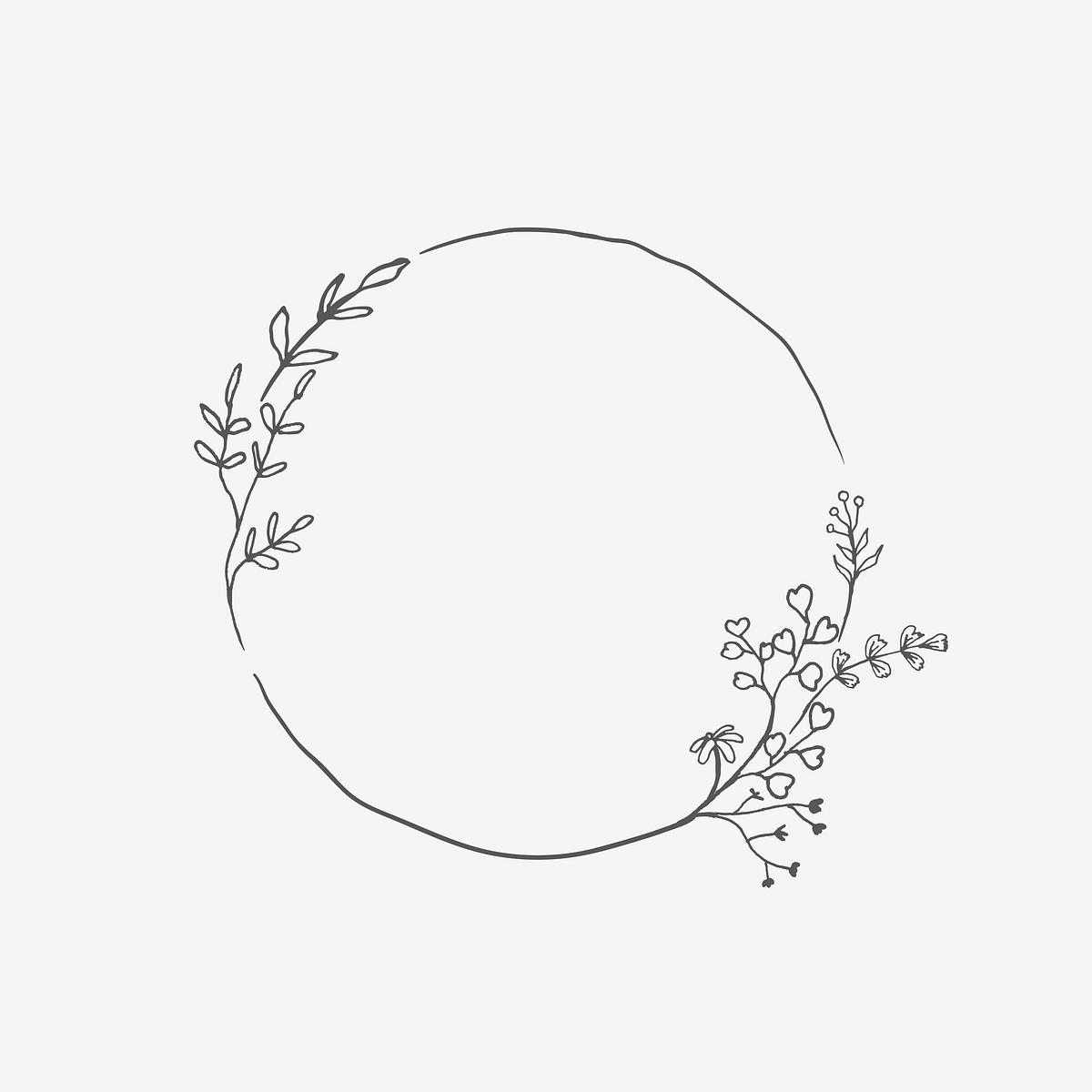 Download Hand drawn floral frame | Royalty free stock illustration ...