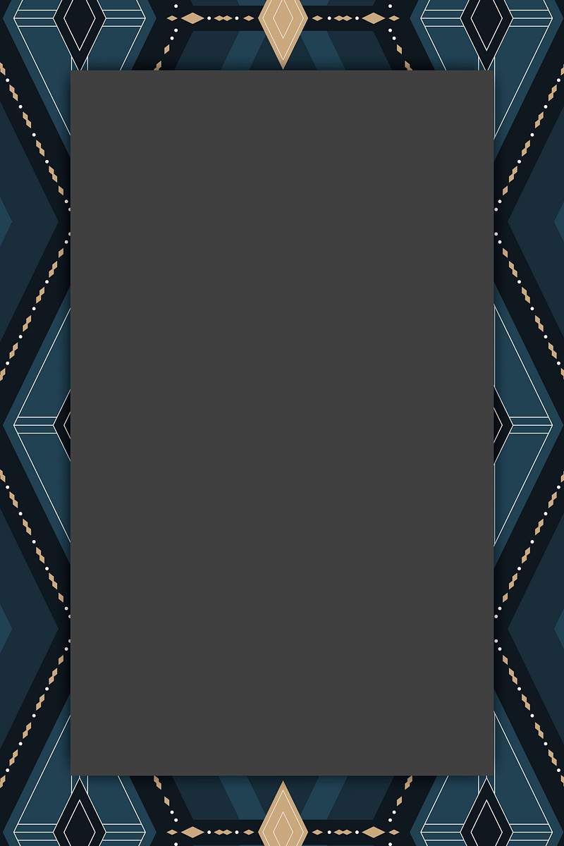 Dark blue geometric background frame | Royalty free stock vector