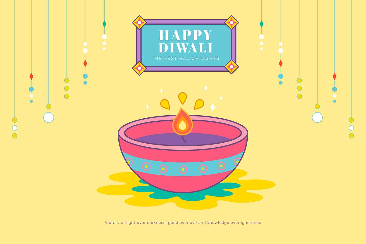 Diwali Festival Card Royalty Free Vector 1180551