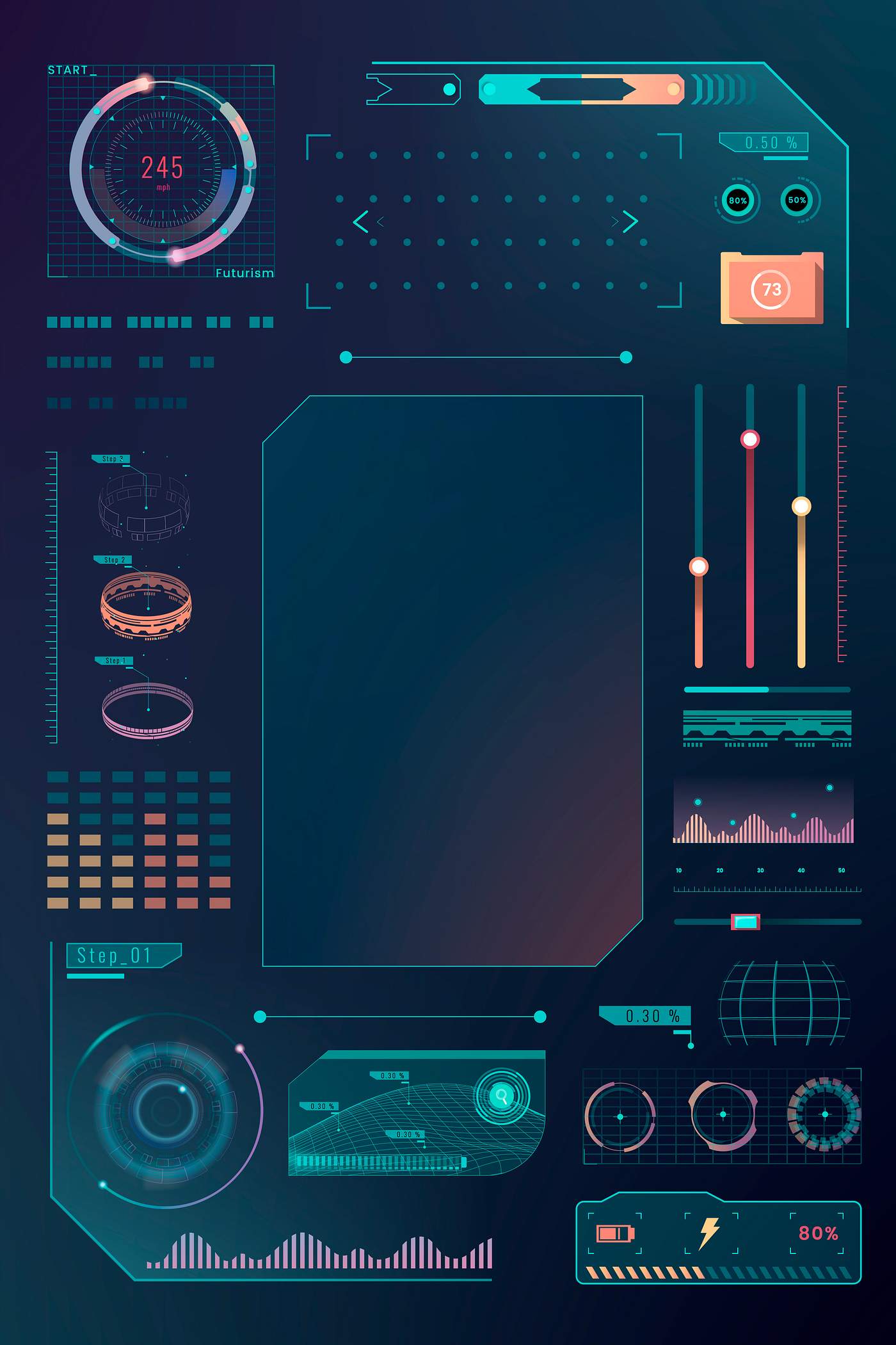 Download User interface elements | Royalty free vector - 1207003