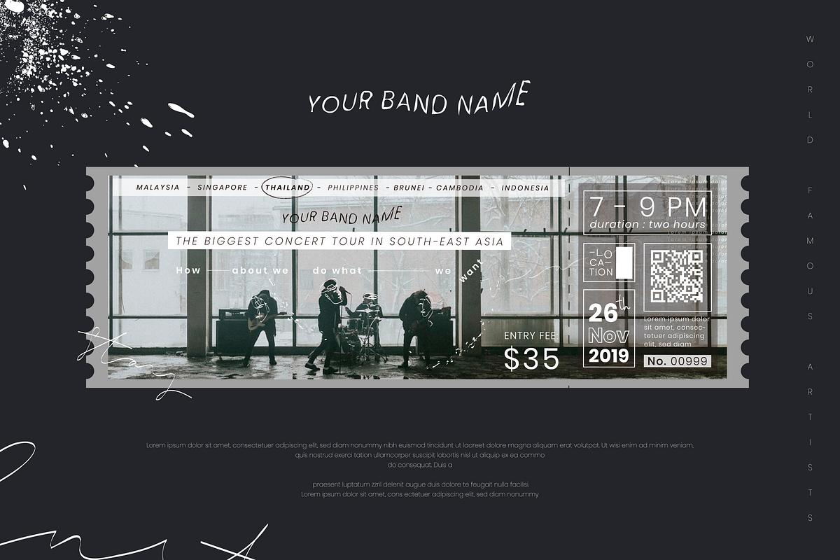 Boy Band Concert Ticket Template Premium Vector Rawpixel