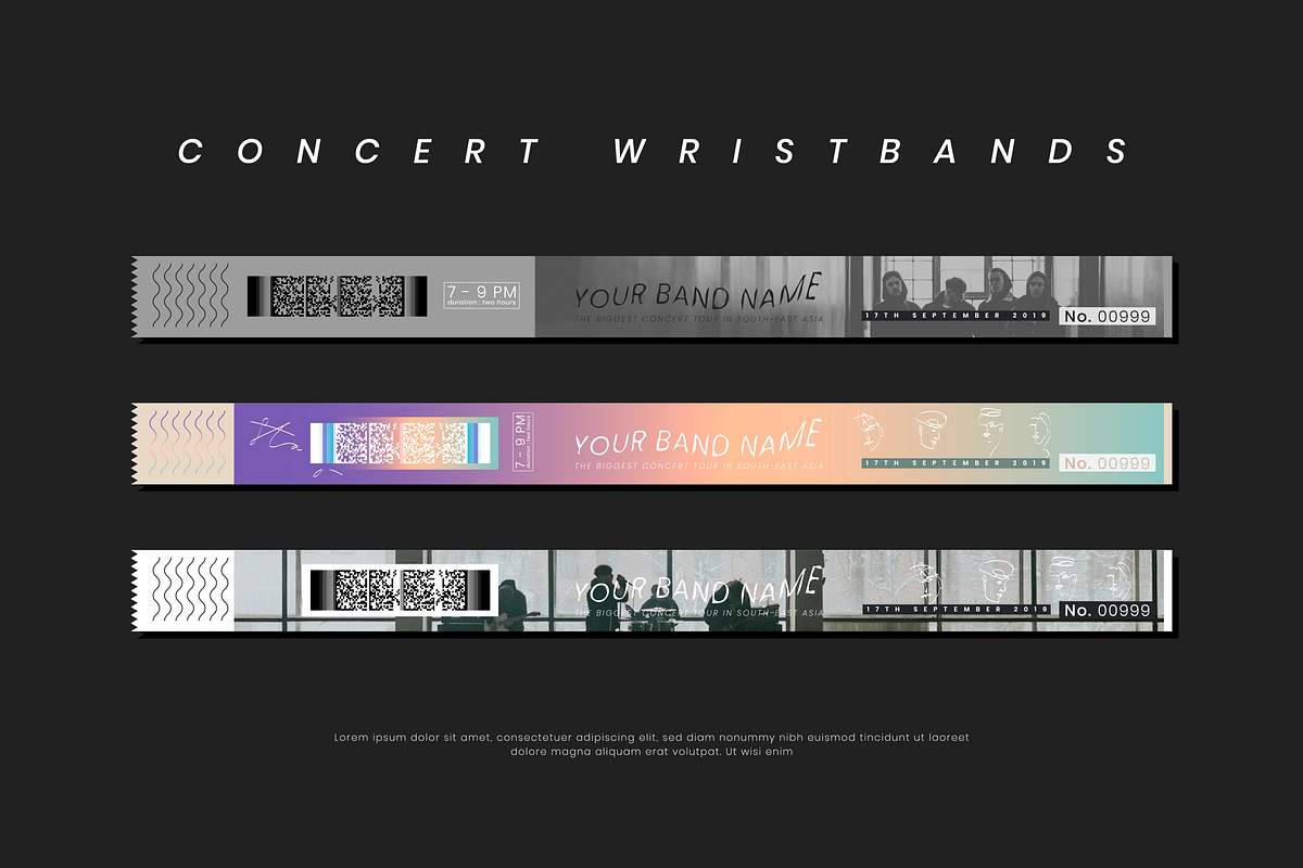 Concert Wristband Designs Royalty Free Stock Vector