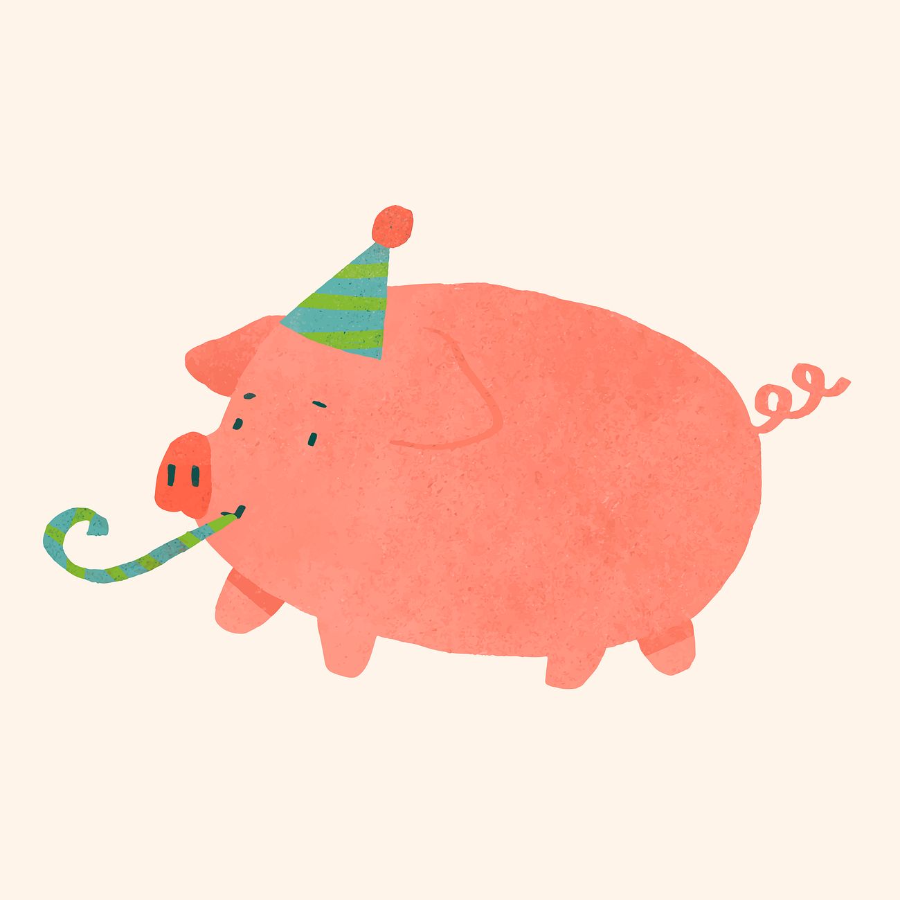Download Cute watercolor party pig | Royalty free vector - 1227271
