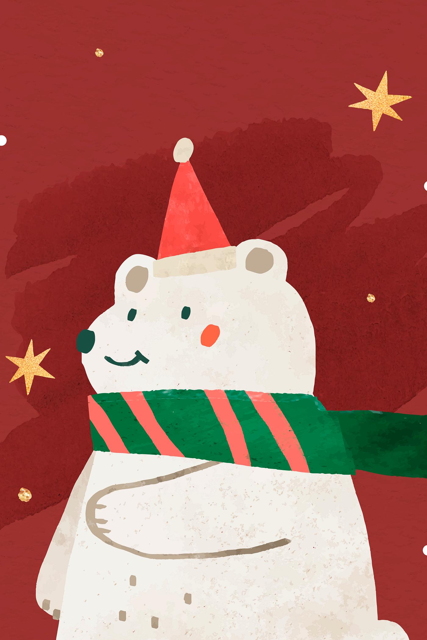 Download Christmas bear greeting card | Royalty free vector - 1227321