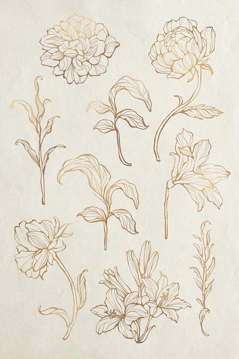 20+ Flower Gold Png - Glodak Blog