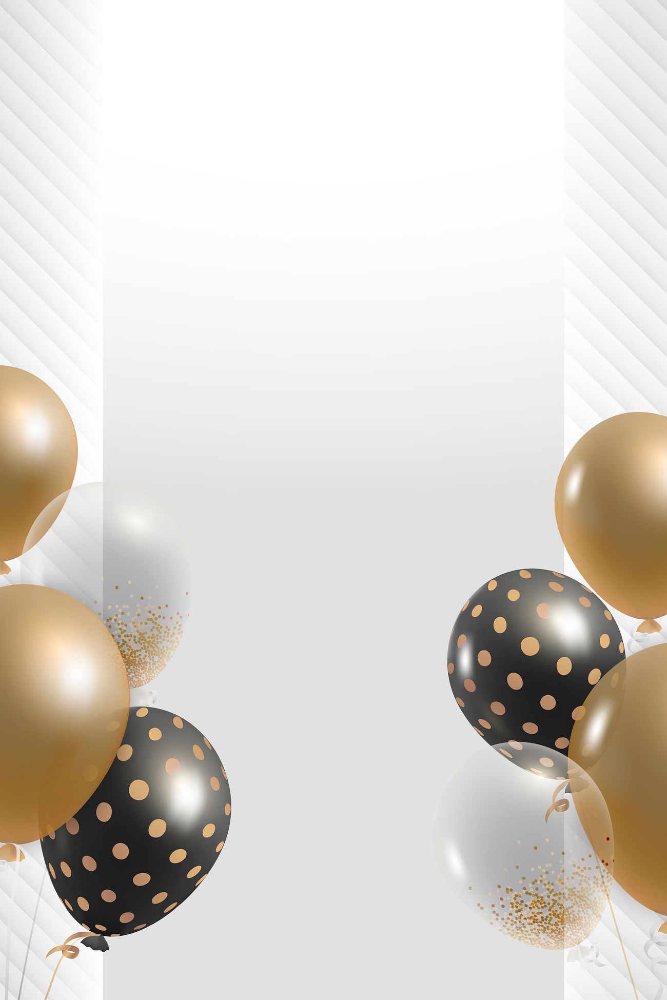 Download Gold and black party balloons frame vector | Free vector ...