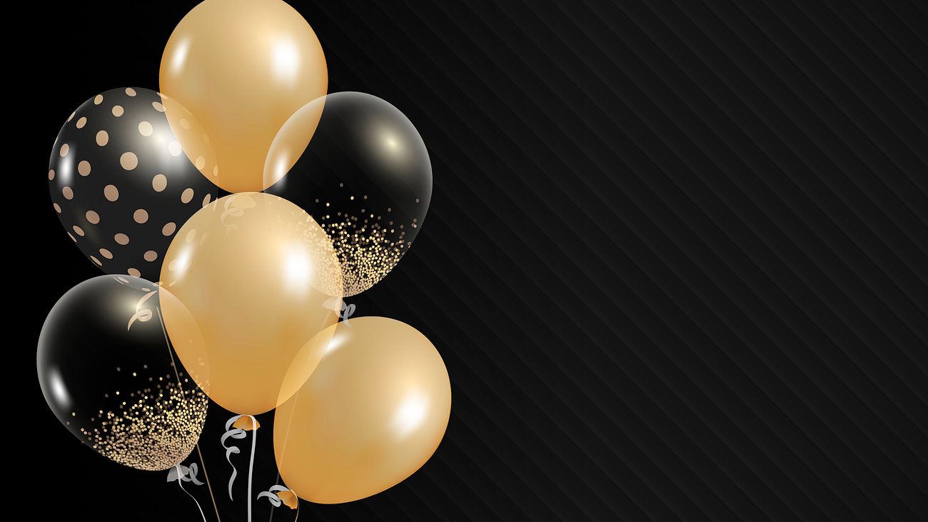 Elegant golden black balloons psd | Premium PSD - rawpixel