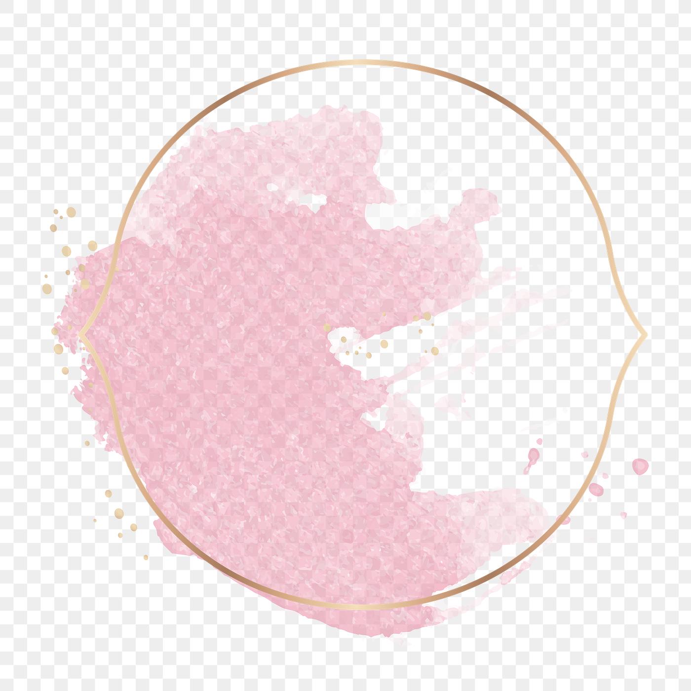 Download Pink watercolor in gold frame badge png | Royalty free ...