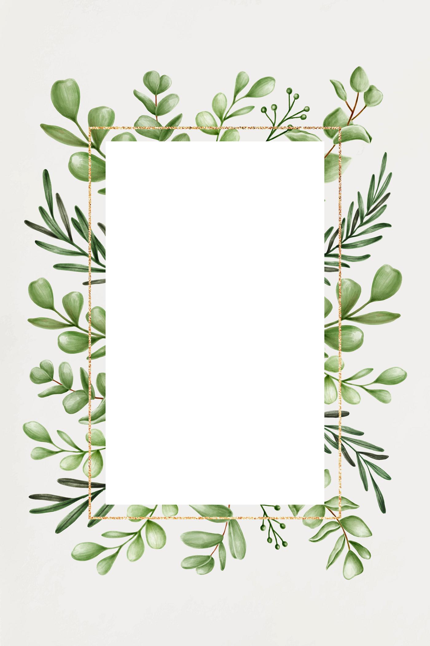 Empty botanical leaf frame | Royalty free vector - 2032920