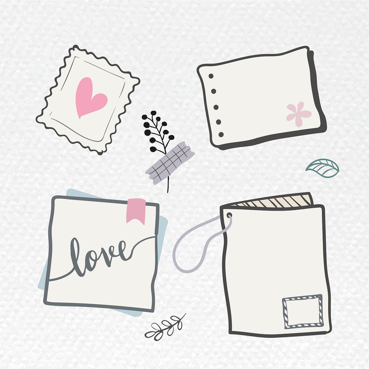 Planner doodle collection illustration Free PSD rawpixel