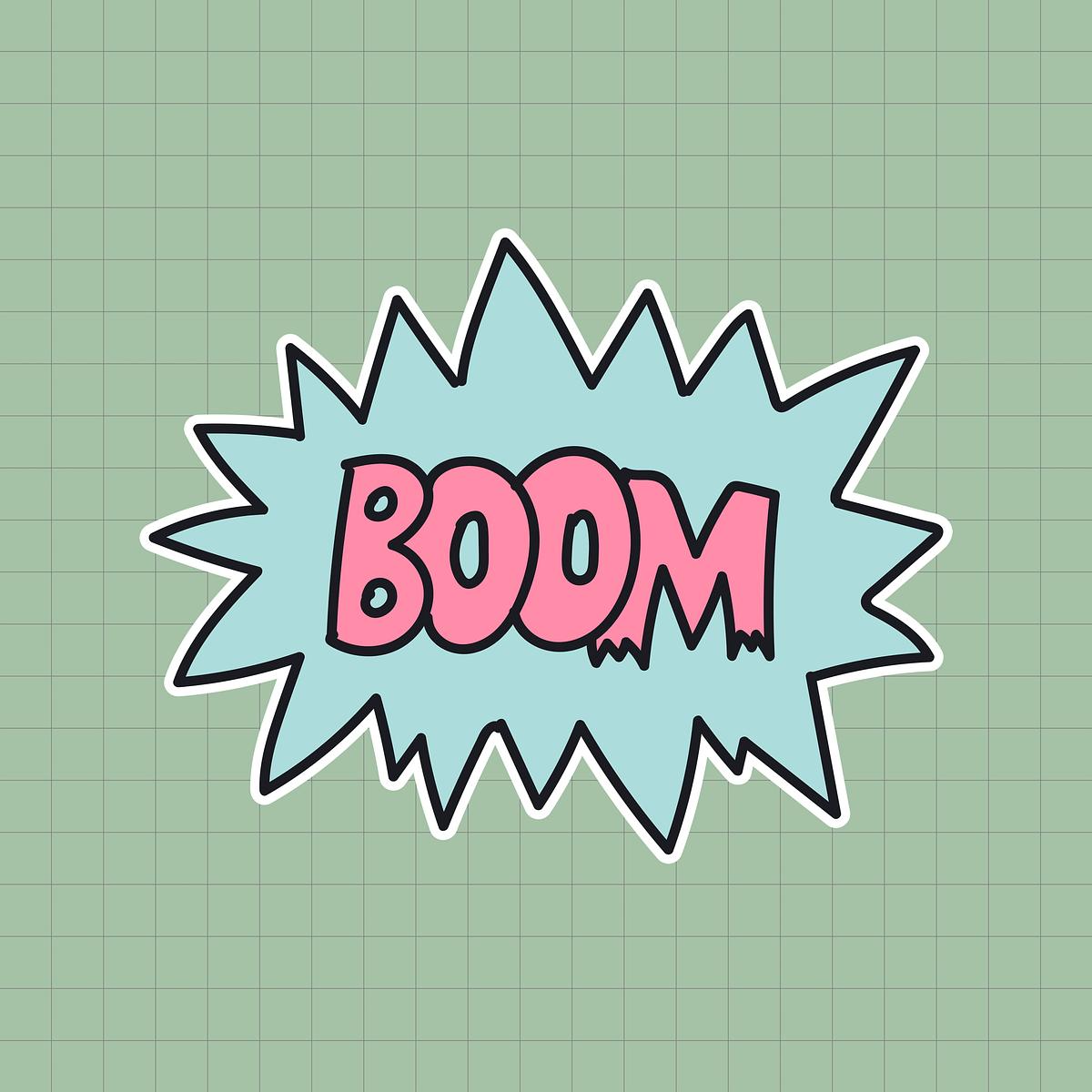 Download Boom Word Comic Book Style Sticker Royalty Free Stock Psd Mockup High Resolution Design