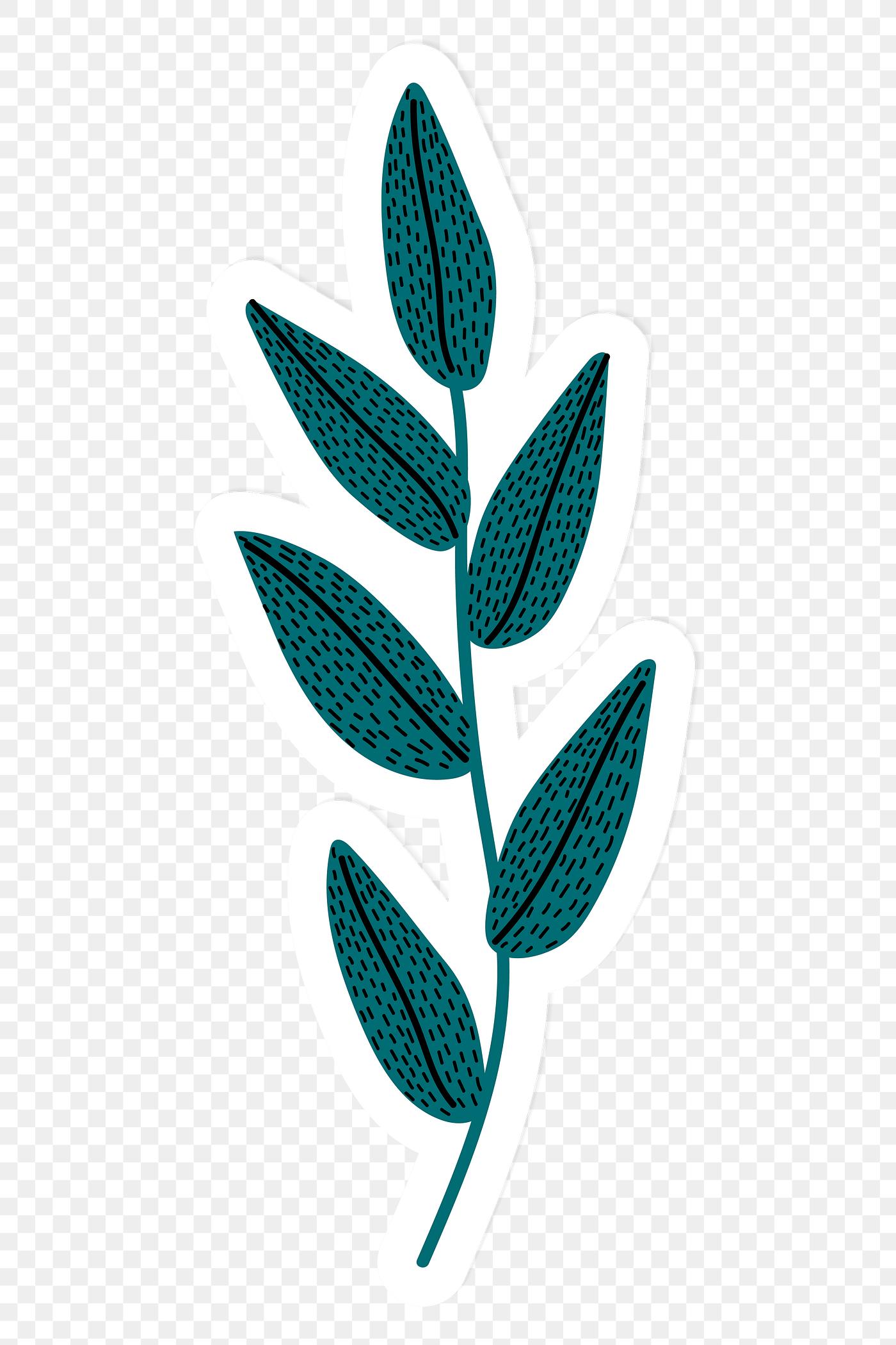 green leaf branch sticker png royalty free stock
