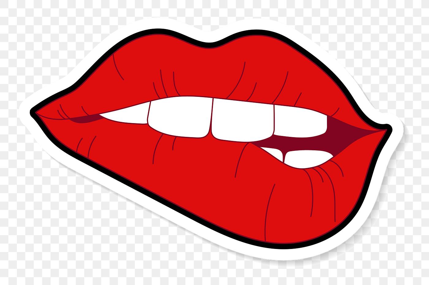 Big red lips sticker png | Royalty free transparent png - 2034574