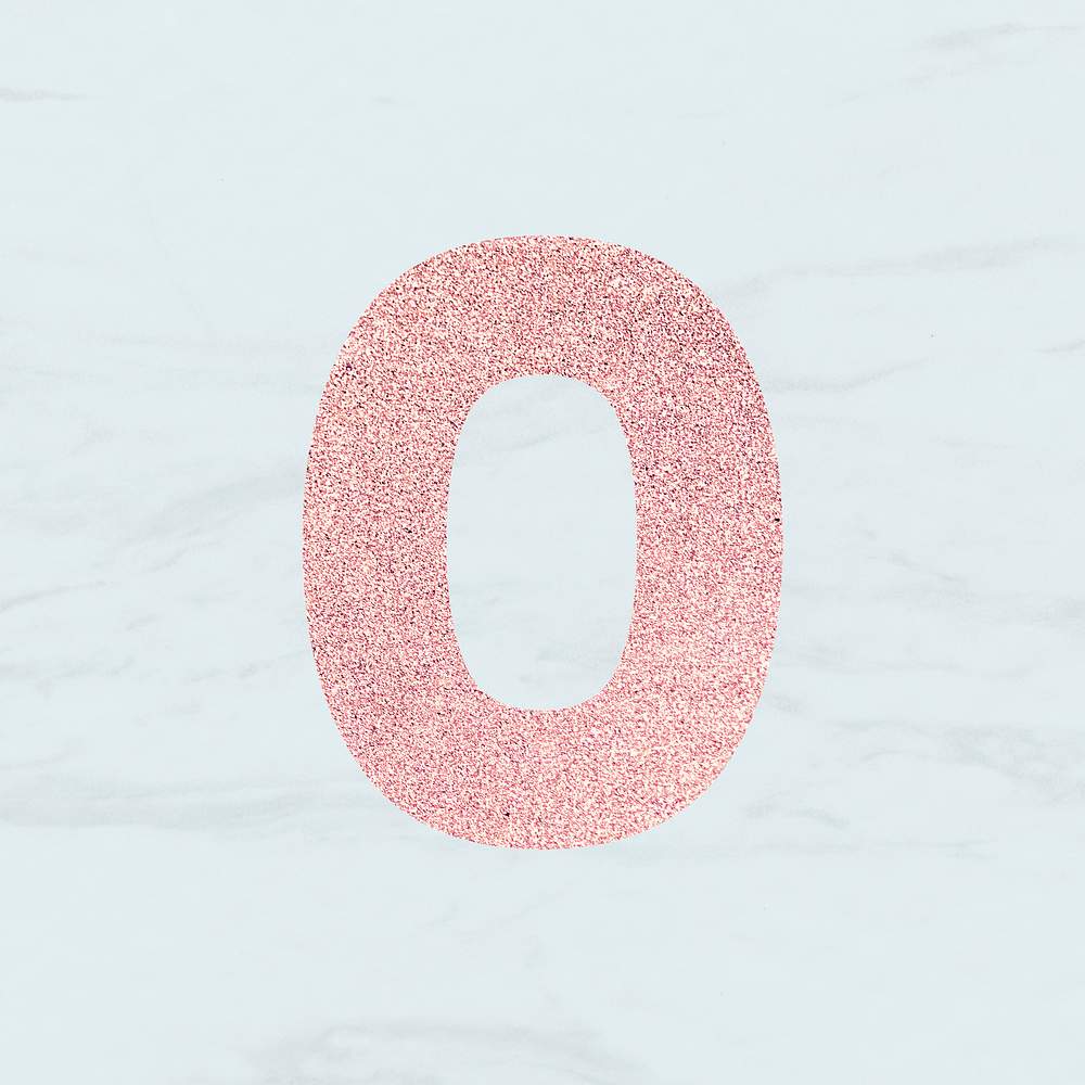 Number 0 glitter typography | Free PSD | High resolution mockup