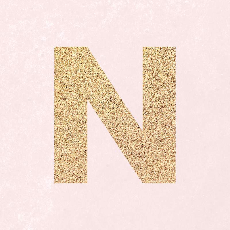 glitter capital letter n sticker free psd rawpixel