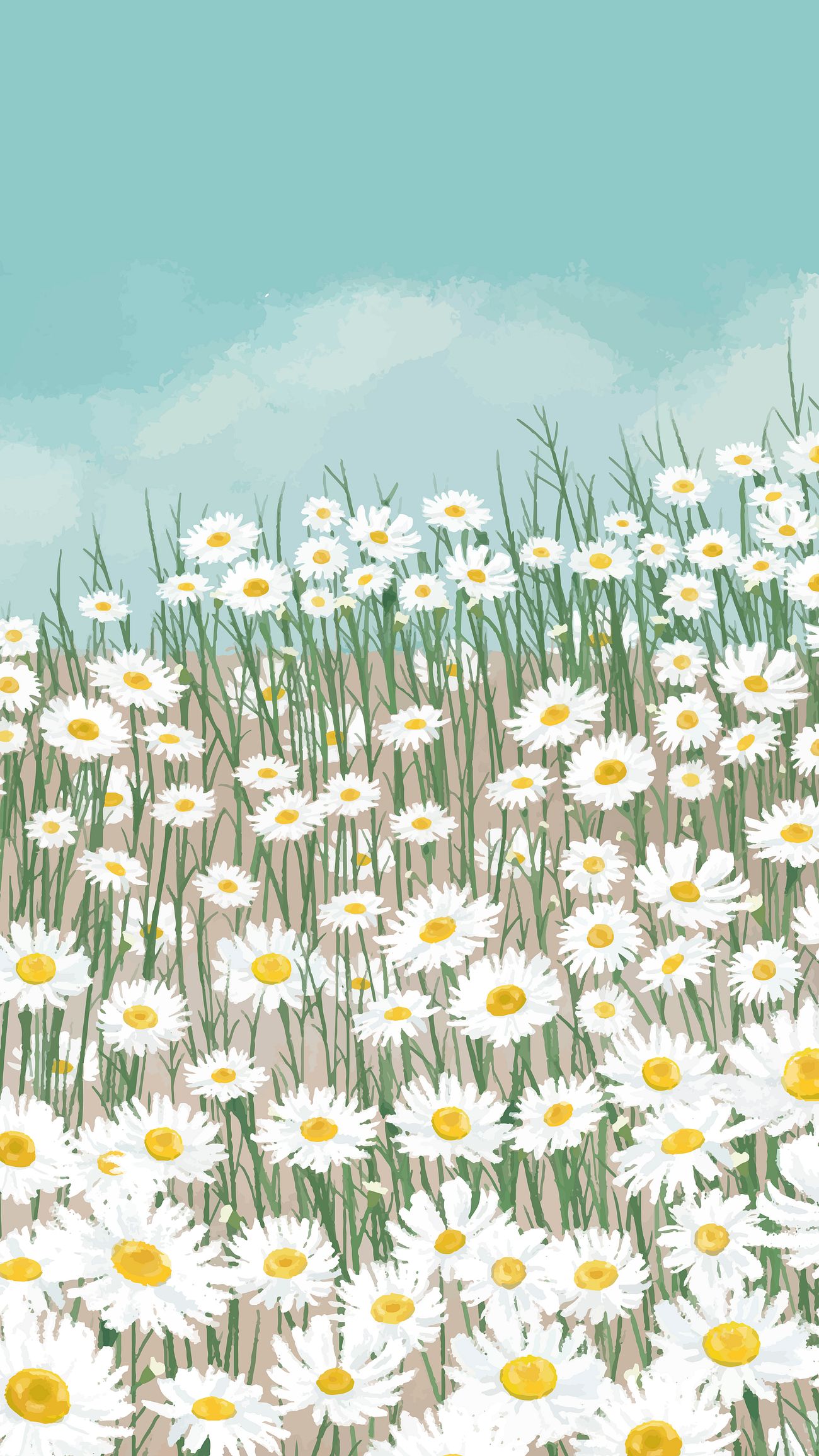 Daisy filed patterned mobile background
