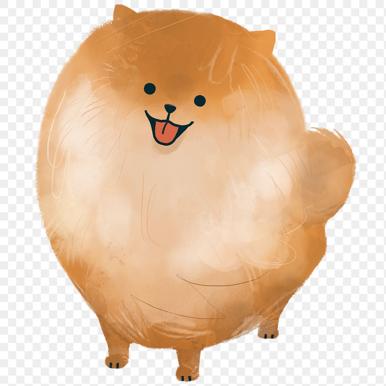 Cute Pomeranian drawing png | Royalty free stock transparent png - 2089813