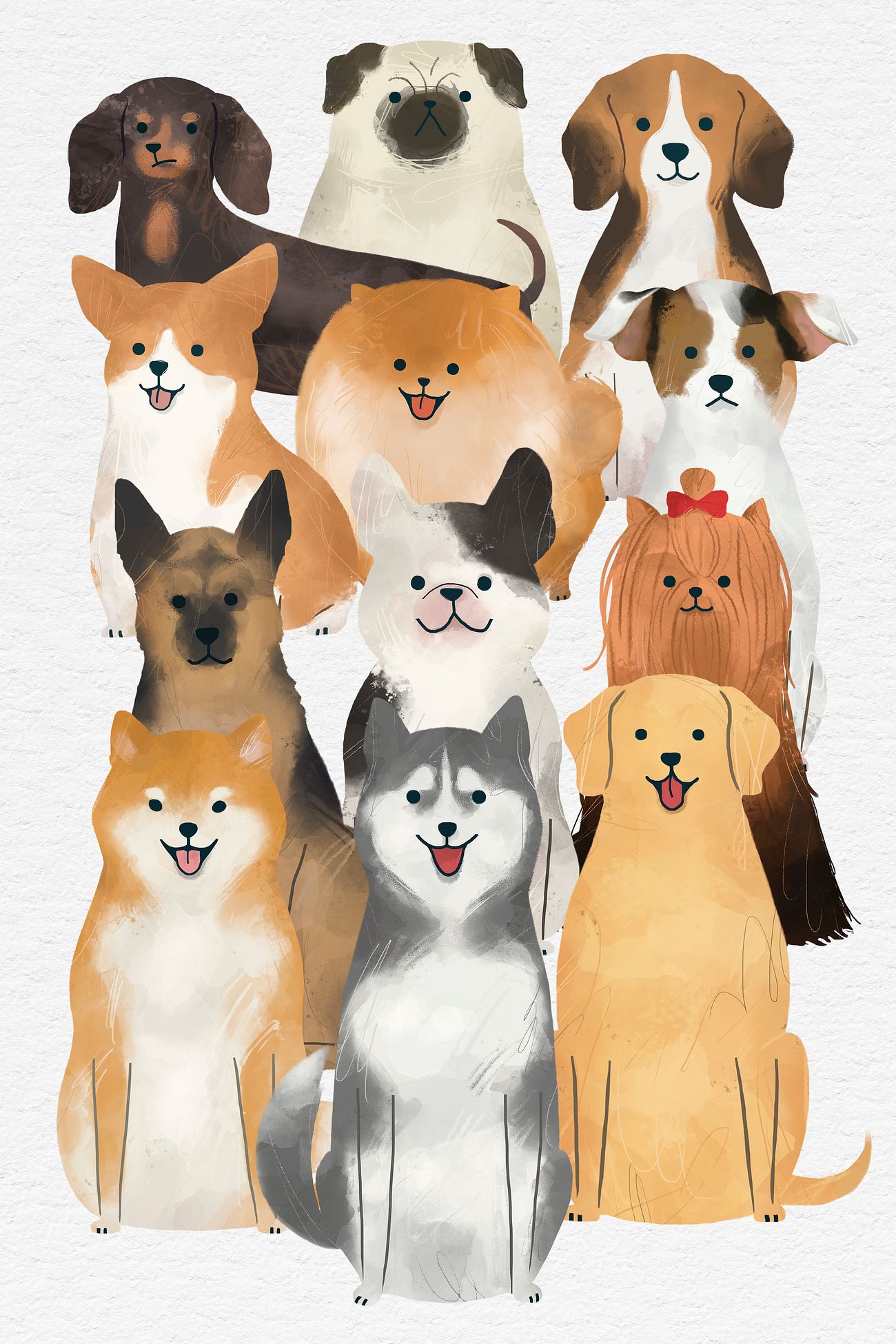 Cute Dog Drawing Set Royalty Free Illustration 2089805
