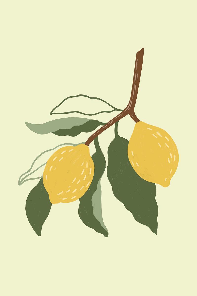 Hand drawn lemon watercolor style | Free stock illustration - 393068
