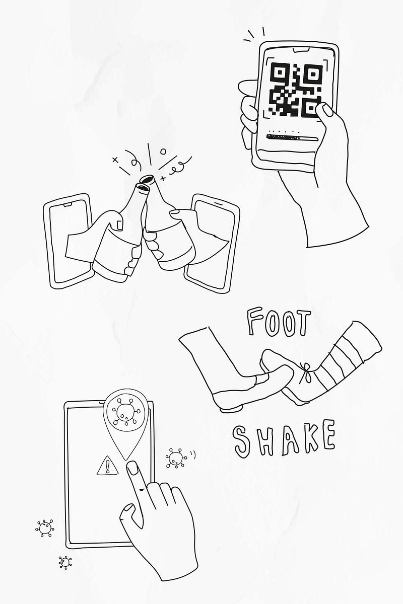 Download Covid 19 New Normal Lifestyle Psd Cute Black Free Stock Illustration High Resolution Graphic