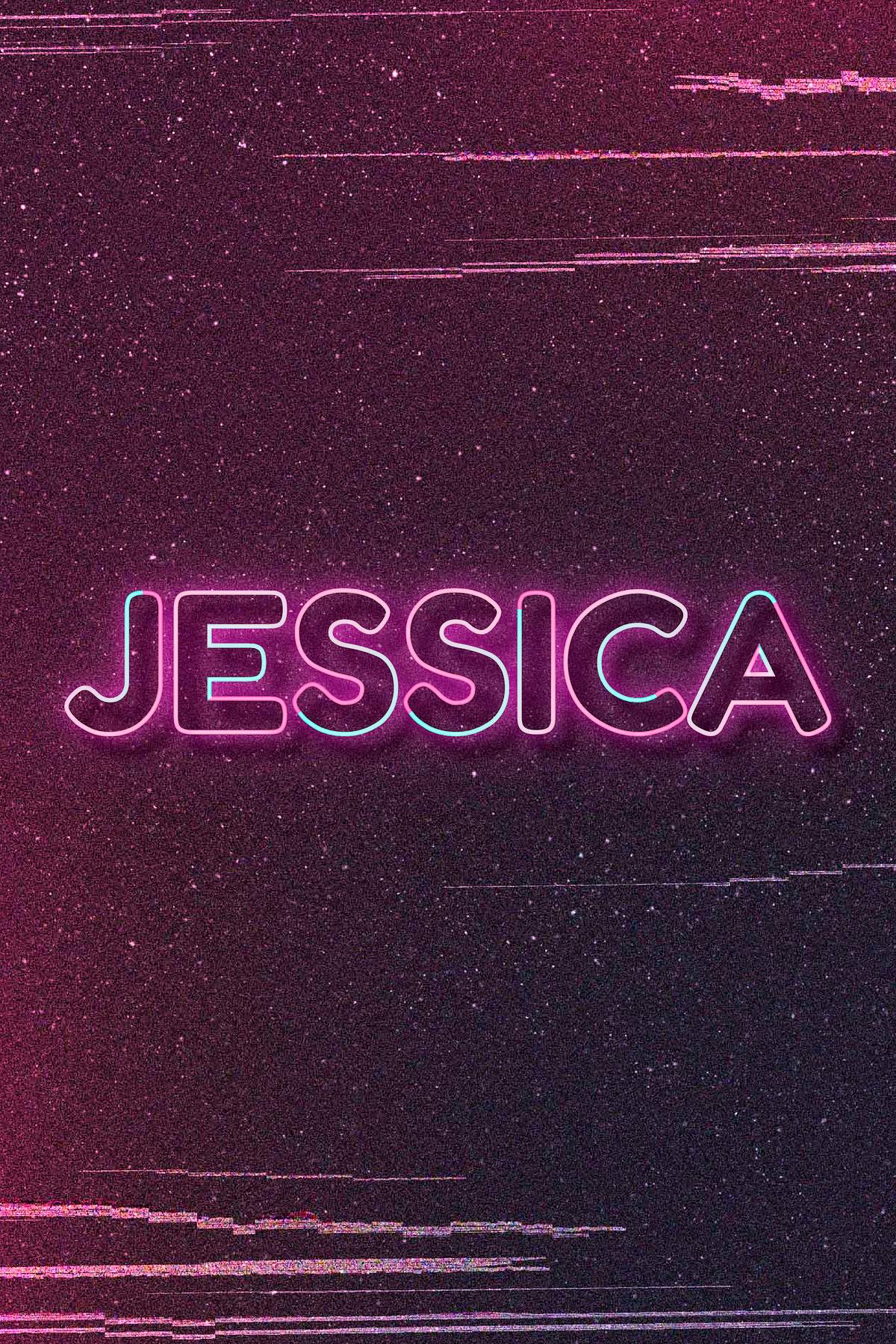 Jessica Word Art Vector Neon Typography
