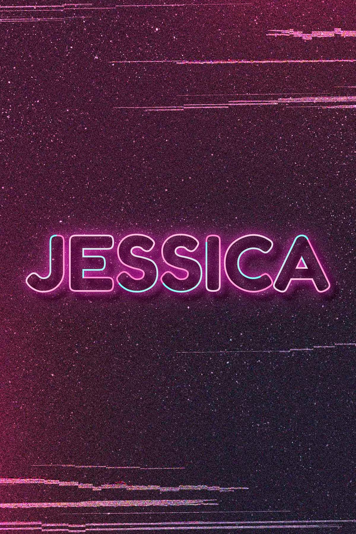 Jessica Word Art Vector Neon Typography Jessica Word Art Vector Neon Typography