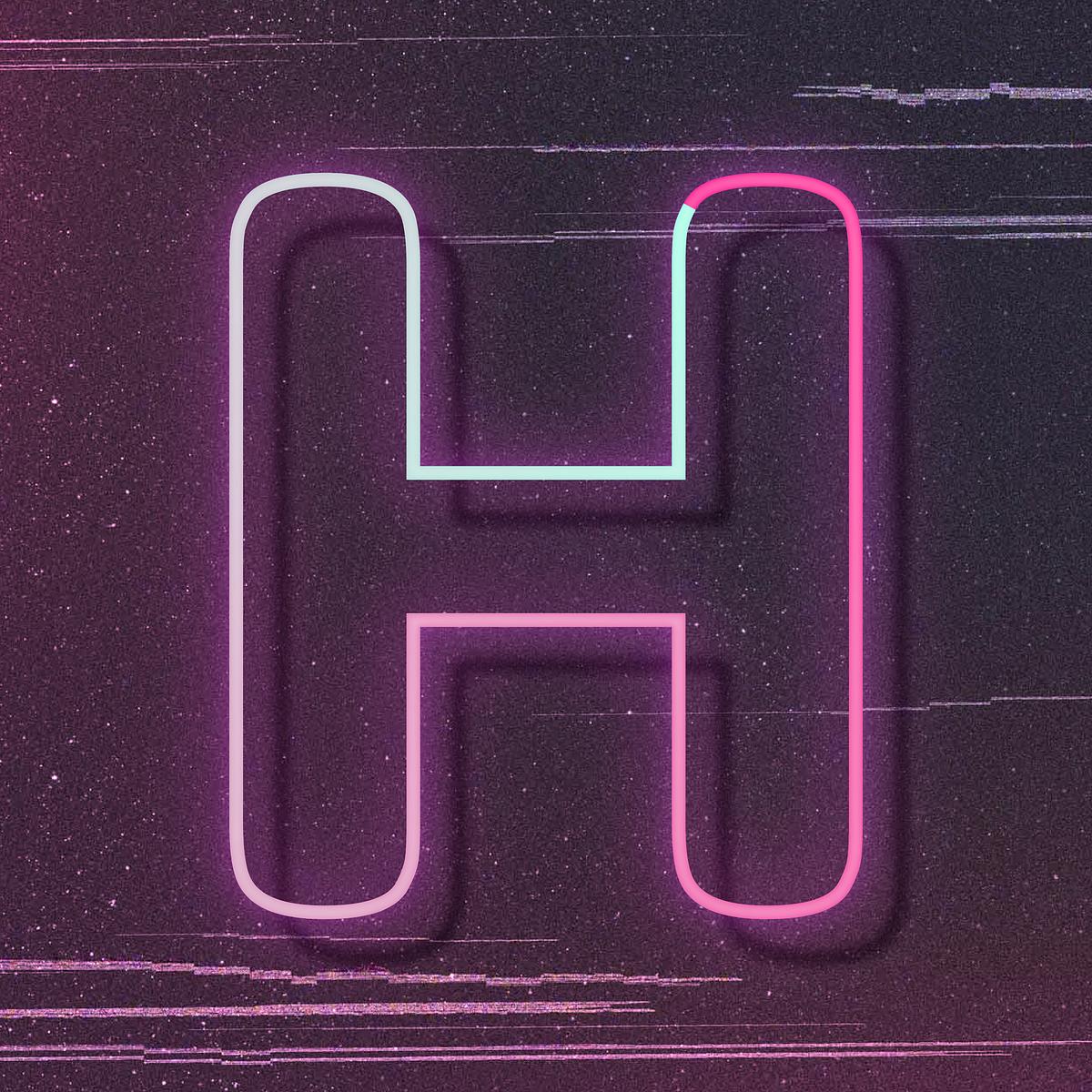Free royalty image about Capital letter H vector neon font typography