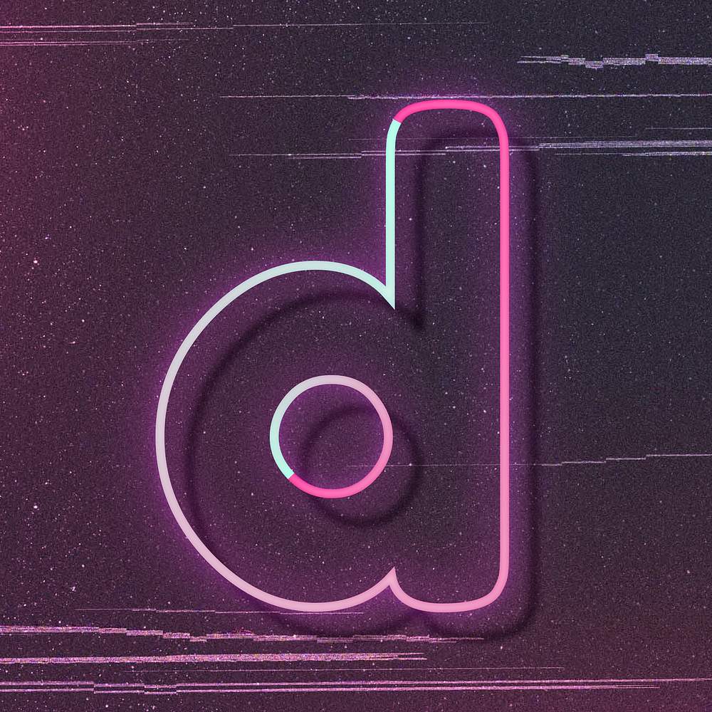 Pink neon glow letter d | Free Vector - rawpixel