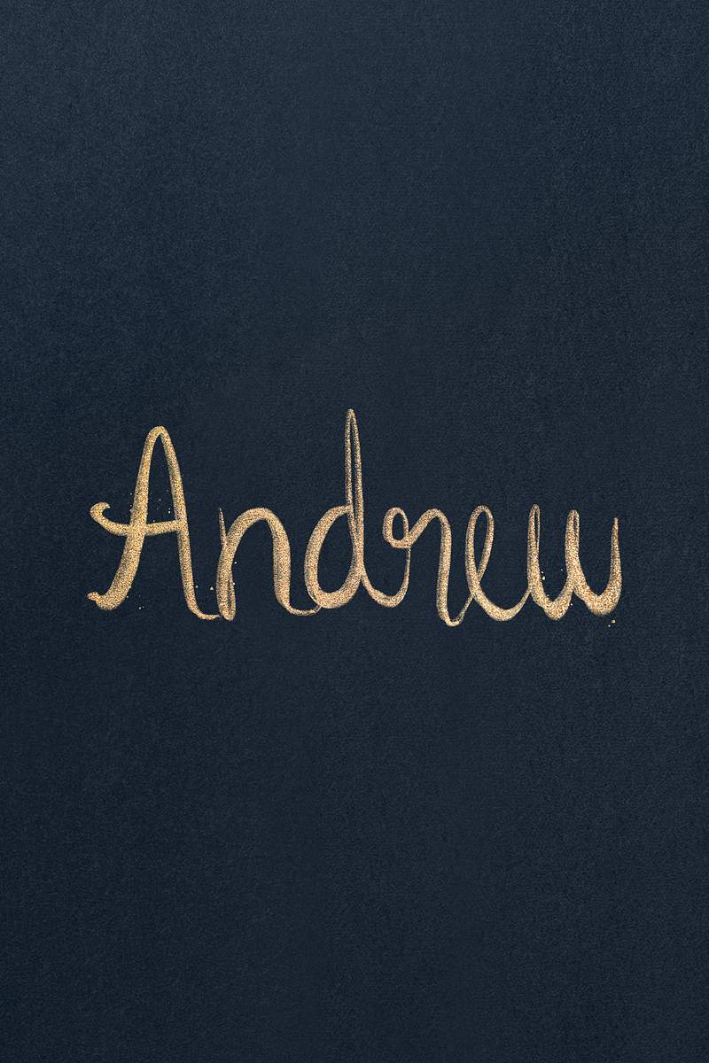 Gold font Andrew name typography | Free stock illustration | High