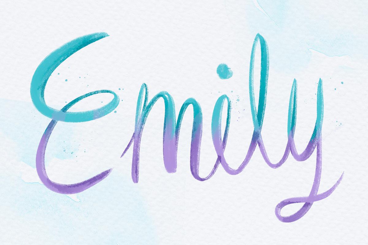 Emily name hand lettering font Free Photo rawpixel