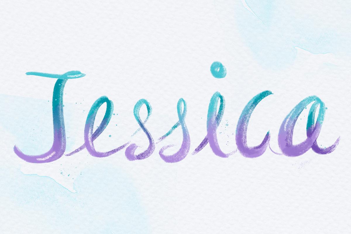 Jessica two colored lettering font Free Photo rawpixel
