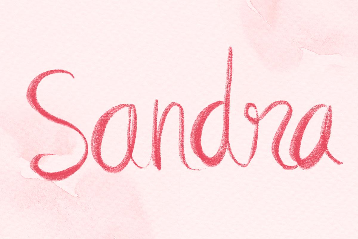 Sandra name hand psd lettering Free PSD rawpixel